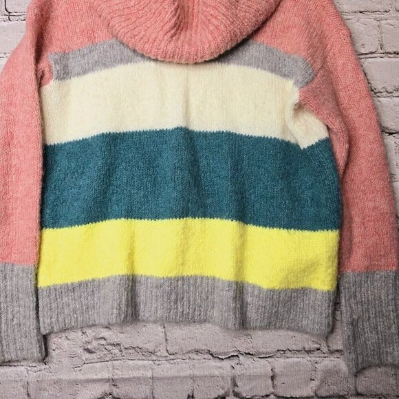 Lou & Grey For Loft Wool Alpaca Blend Soft Wide Stripe Cowl Neck Sweater Size S - Picture 5 of 12